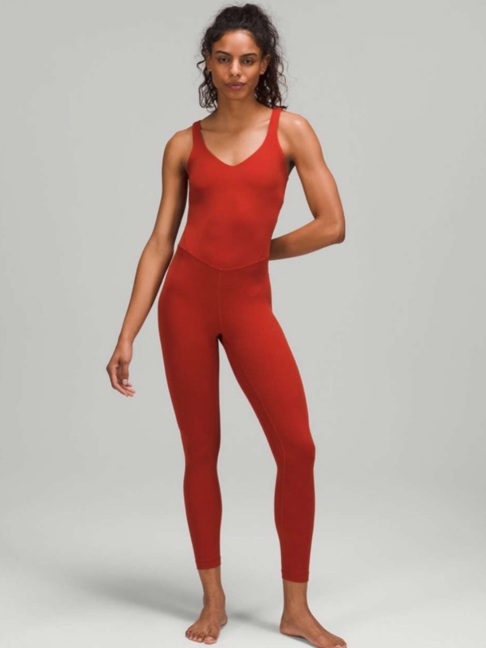 lululemon athletica Align Jumpsuit 25” in deep rust red